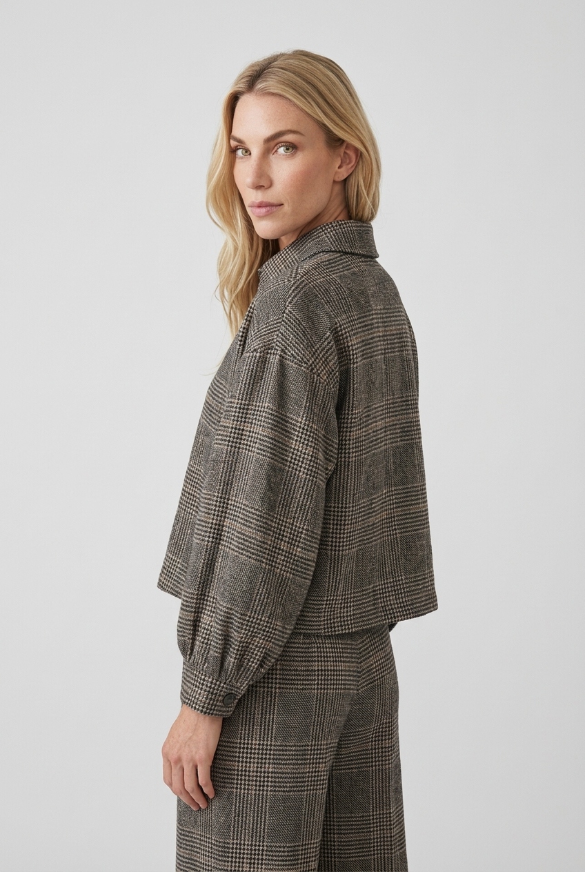 Chaqueta corta de cuadros