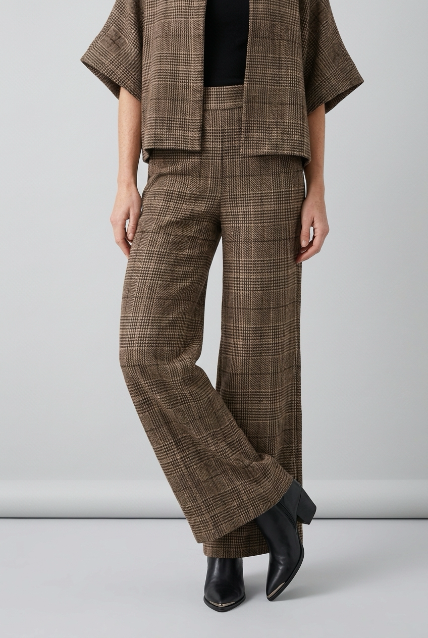 Pantalón de cuadros de pierna ancha